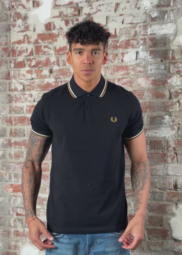 Fred Perry Polo's Twin tipped fred perry shirt - black PS9