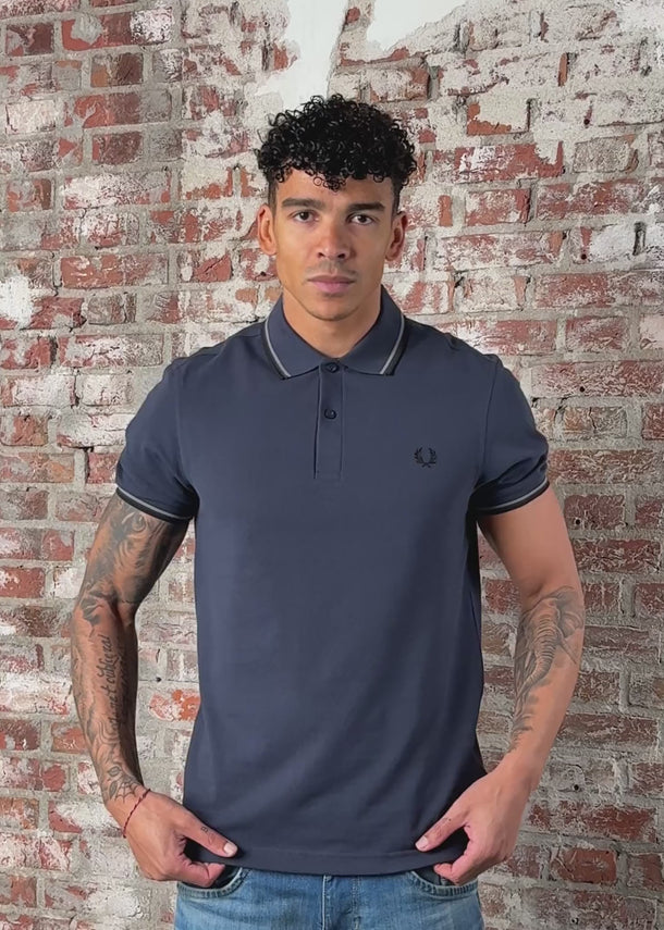 Fred Perry Polo's Twin tipped fred perry shirt - dark airforce stockport blue black