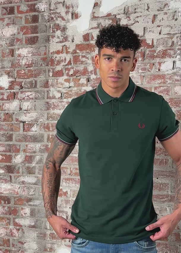 Fred Perry Polo's Twin tipped fred perry shirt - grassroots stockport blue oxblood