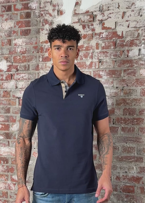 Barbour Polo's Barbour tartan pique polo - new navy
