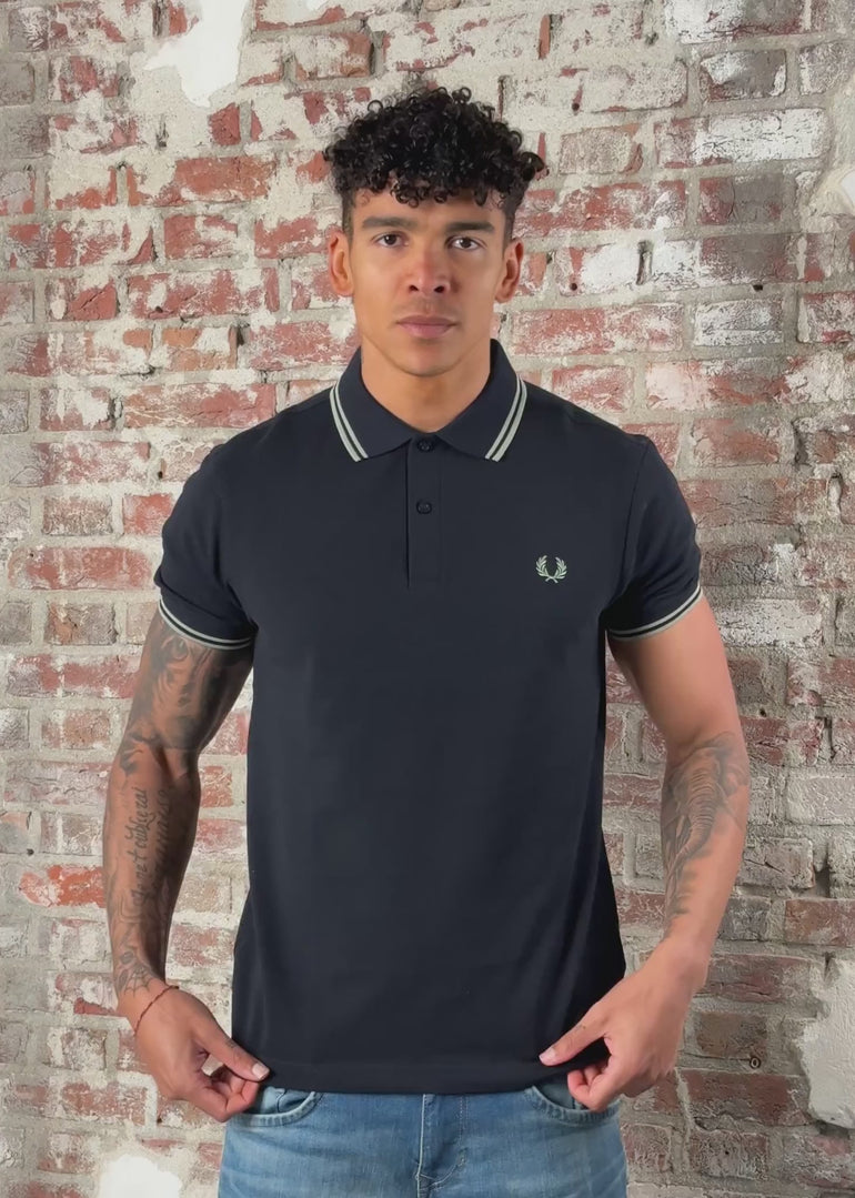 Fred Perry Polo's Twin tipped fred perry shirt - navy seagrass