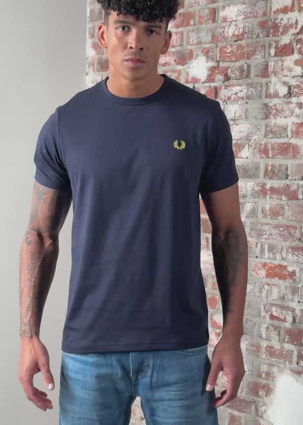 Fred Perry T-shirts Ringer t-shirt - navy honeycomb