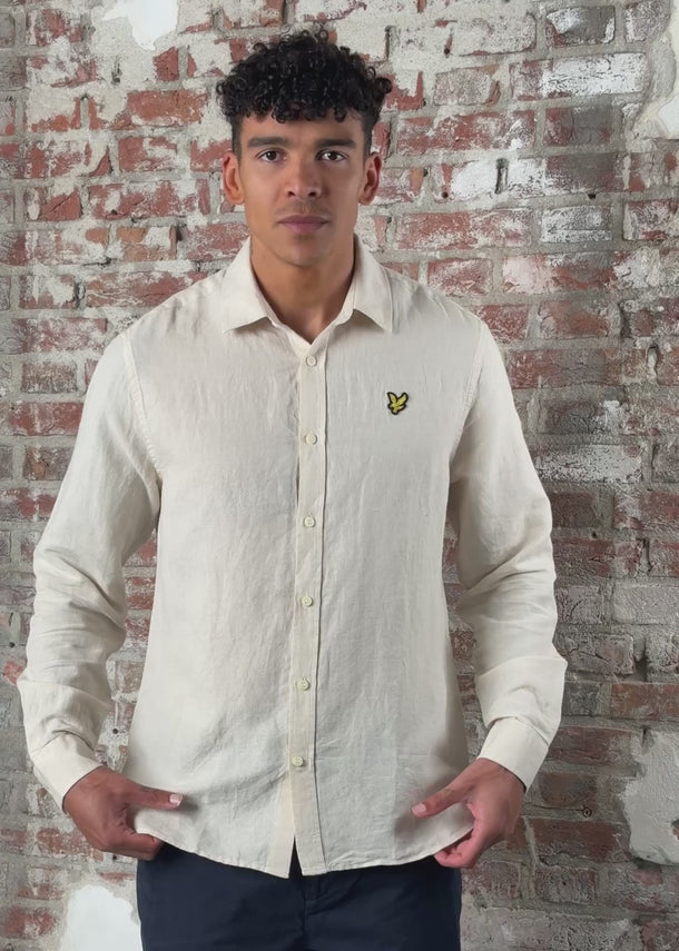 Lyle & Scott Overhemden Long sleeve linen blend shirt - cove