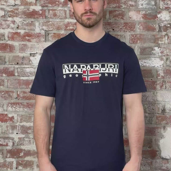 Napapijri T-shirts S aylmer - blu marine