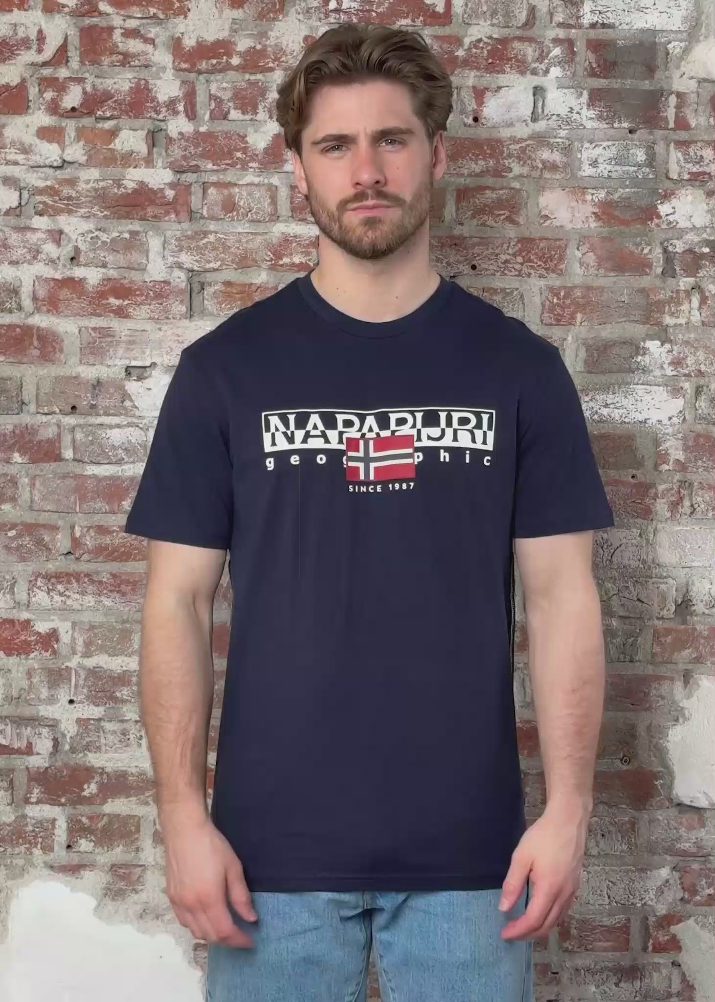 Napapijri T-shirts S aylmer - blu marine