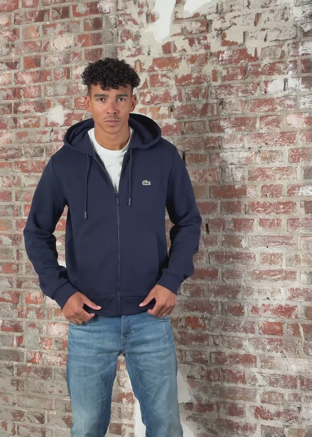 Lacoste Vesten Zip through hoodie - navy blue