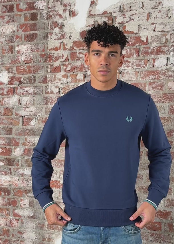 Fred Perry Truien Crew neck sweatshirt - tennis blue snow white deep mint