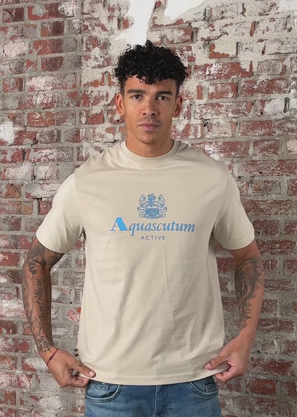 Aquascutum T-shirts Big logo t-shirt - stone