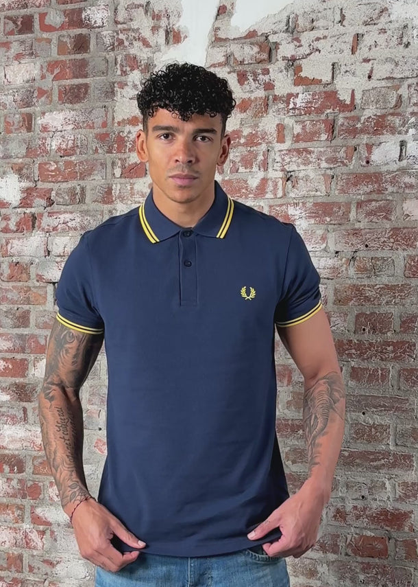 Fred Perry Polo's Twin tipped fred perry shirt - tennis blue lenom barley