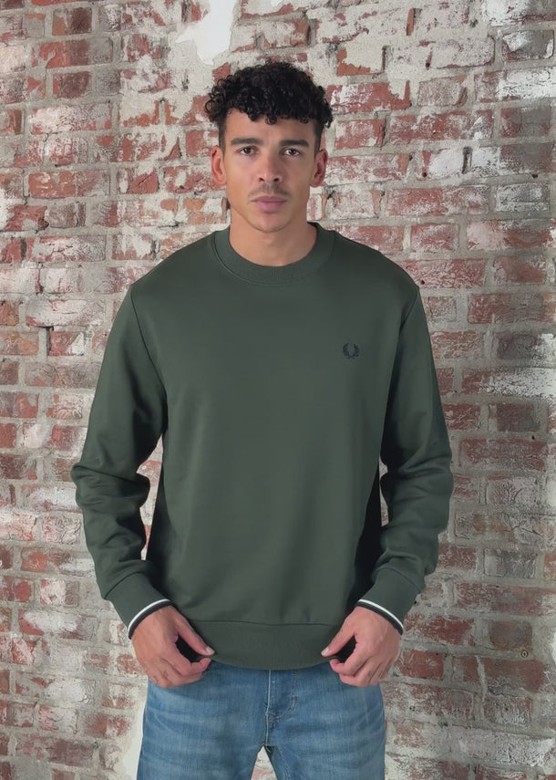 Fred Perry Truien Crew neck sweatshirt - crtgrn snwt nvy