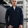 Lyle & Scott Truien Cotton merino quarter zip jumper - dark navy