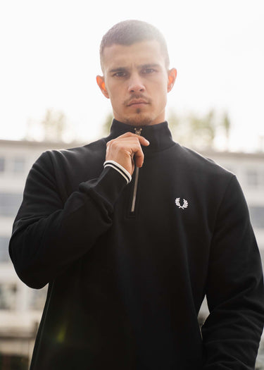 Fred Perry Truien Half zip sweatshirt - black
