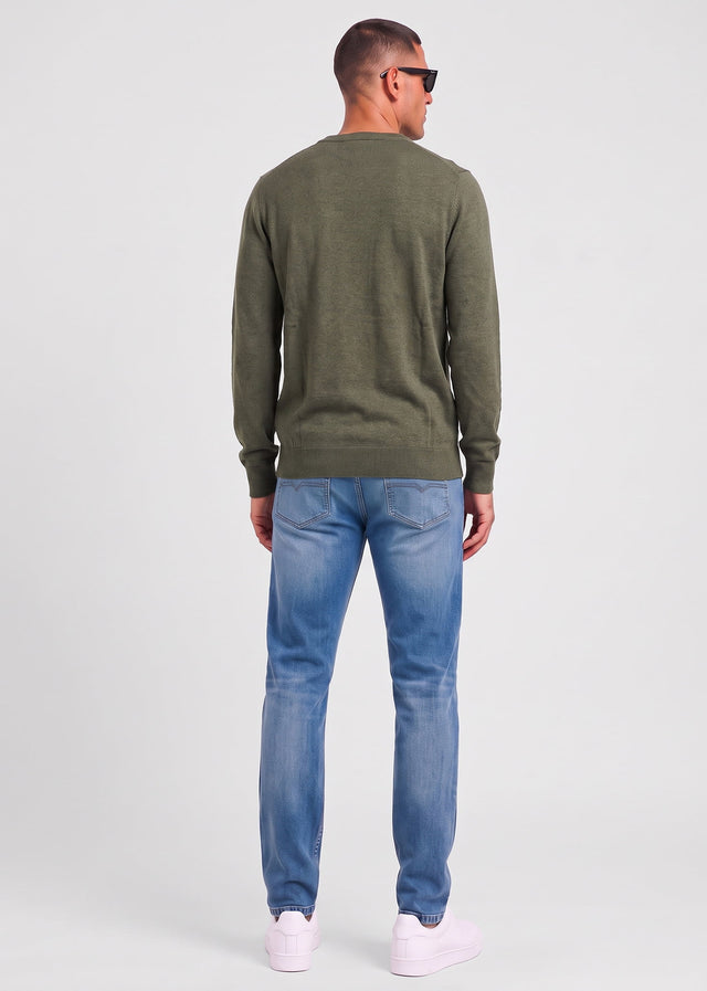 Lyle & Scott Truien Polyblend crew neck pullover - journey olive