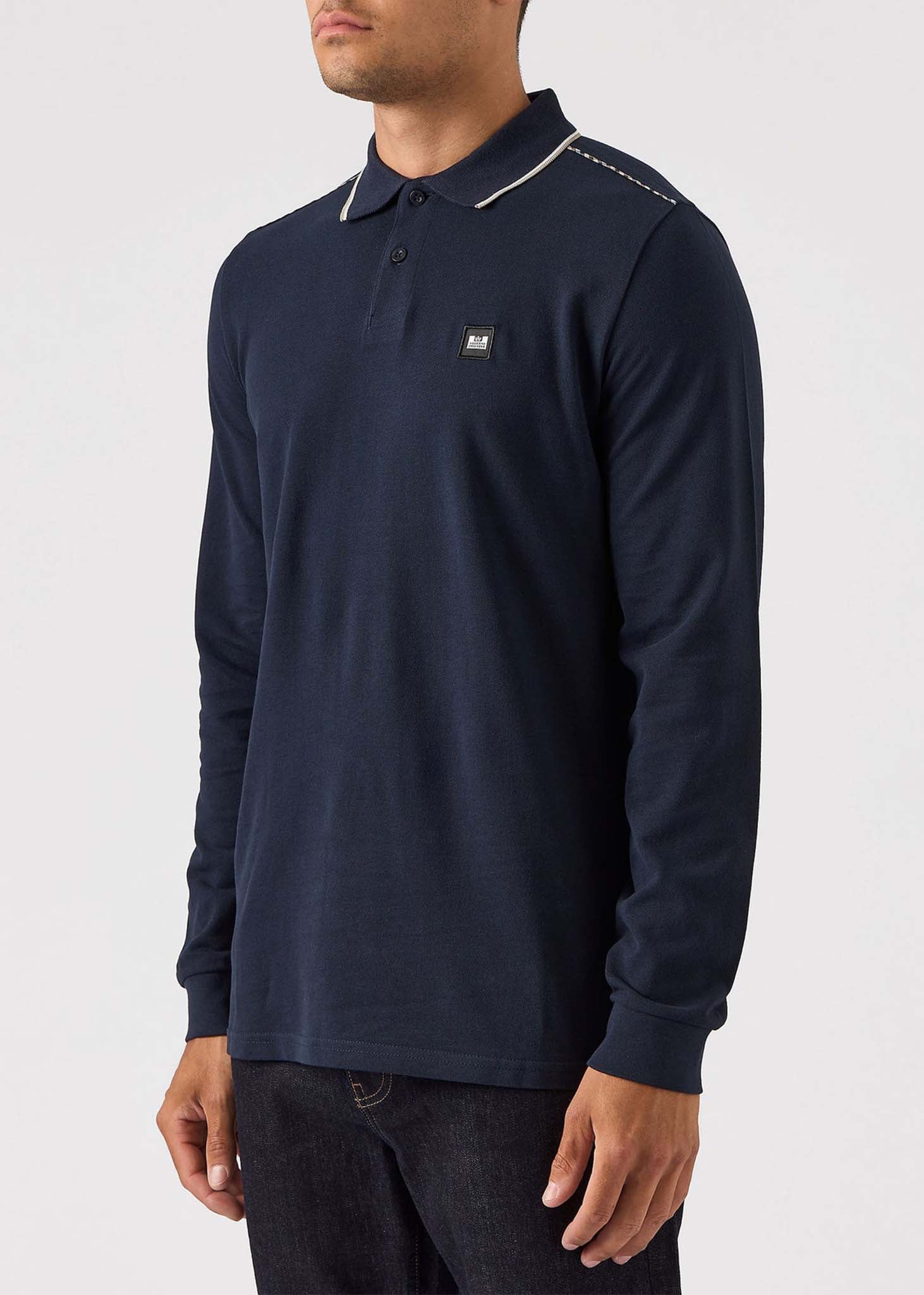 Weekend Offender Longsleeve Polo's  Carola - navy house check 