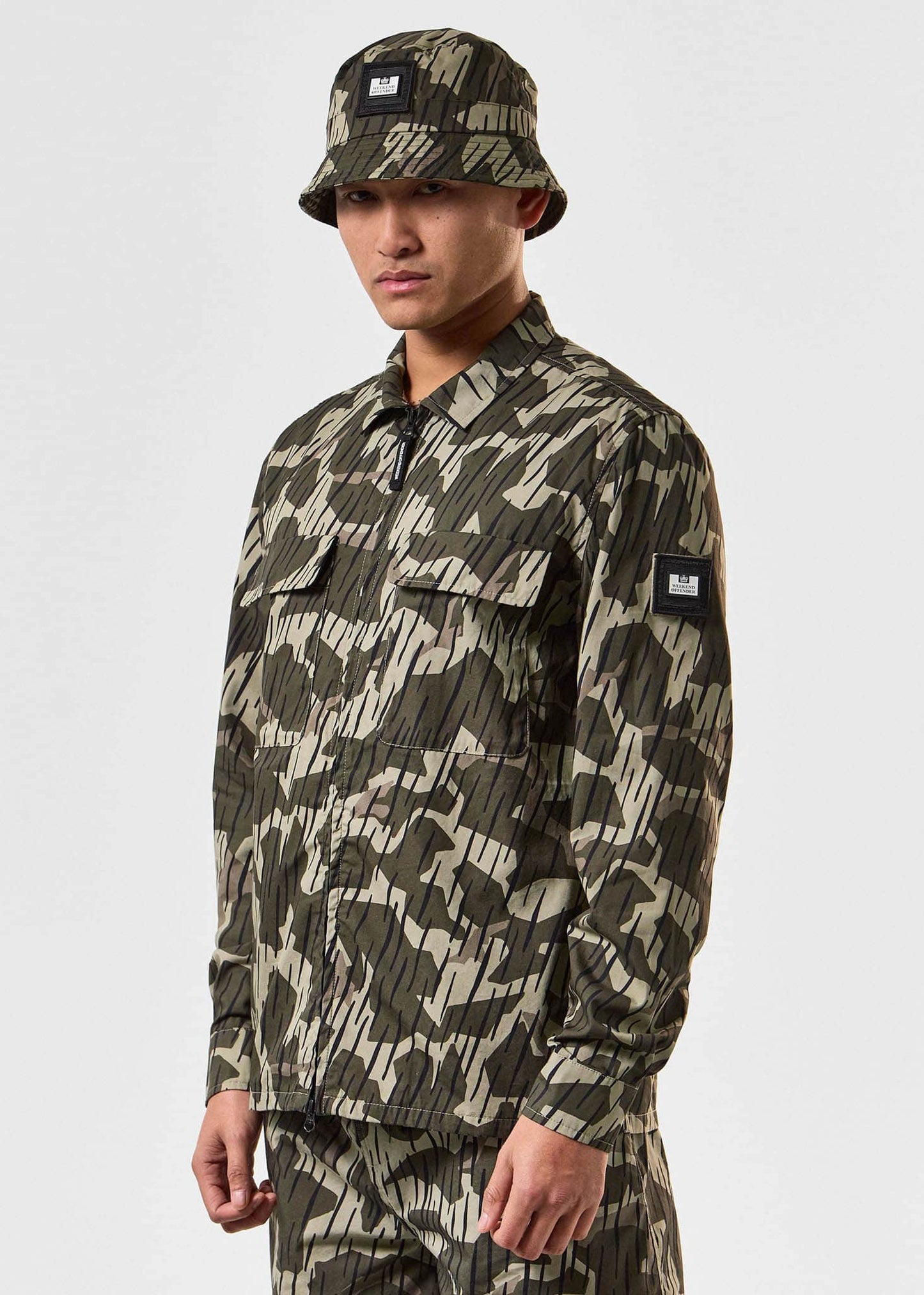 Weekend Offender Overshirts  Waya camo - castle green rain camo 