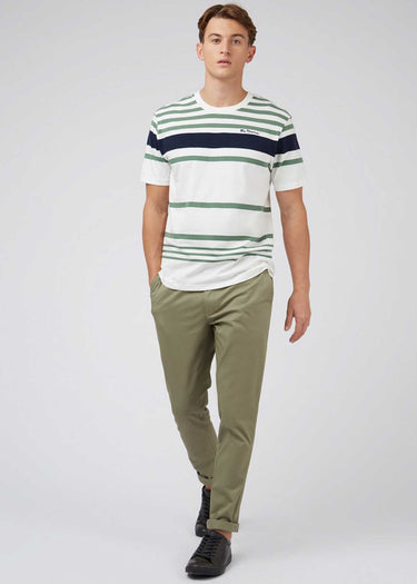 Ben Sherman T-shirts  Engineered stripe tee - snow white 