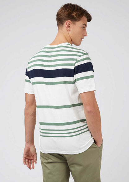 Ben Sherman T-shirts  Engineered stripe tee - snow white 