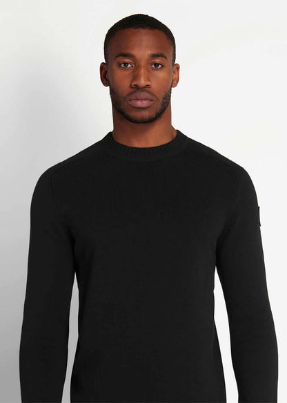 Lyle & Scott Truien  Shoulder detail crew neck knit jumper - jet black 