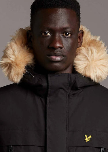 Lyle & Scott Jassen  Winter weight micro fleece lined parka - jet black 