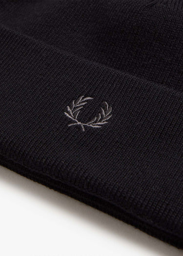 Fred Perry Mutsen  Merino wool beanie - black gunmetal 