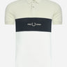 Fred Perry Polo's  Embroidered panel polo shirt - light oyster 