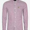Lyle & Scott Overhemden  LS slim fit gingham shirt - burgundy white 