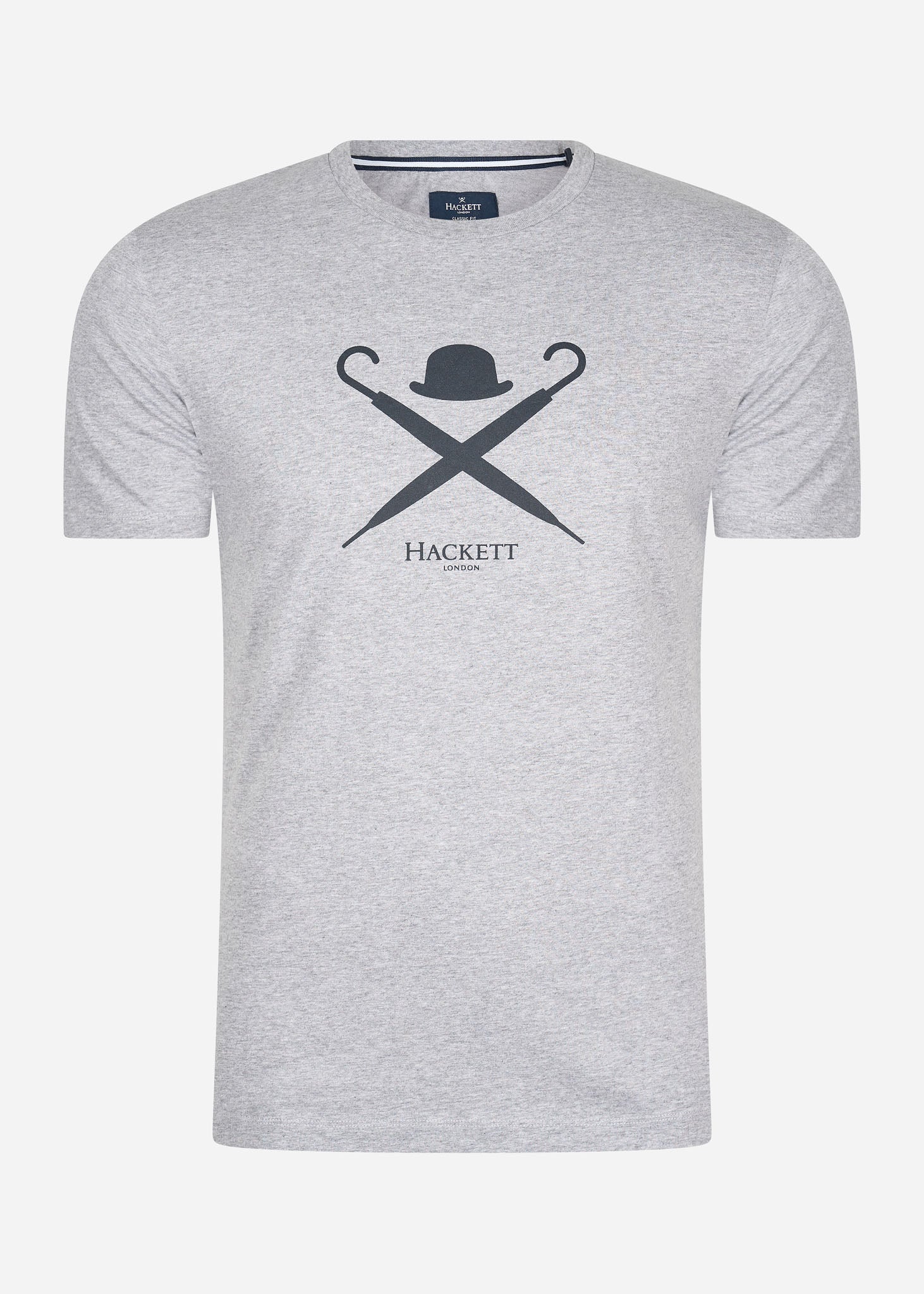 Hackett London T-shirts  Large logo t-shirt - light grey marl 