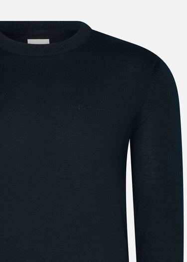 Ben Sherman Truien  Signature merino crew - black 