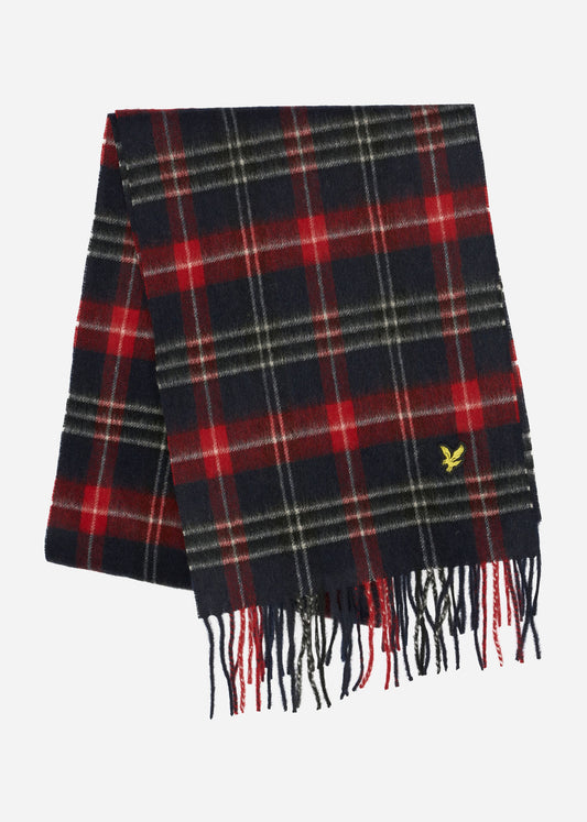 Lyle & Scott Sjaals  Tartan lambswool scarf - true black 