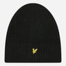 Lyle & Scott Mutsen  Knitted ribbed beanie - true black