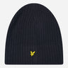 Lyle & Scott Mutsen  Knitted ribbed beanie - dark navy 