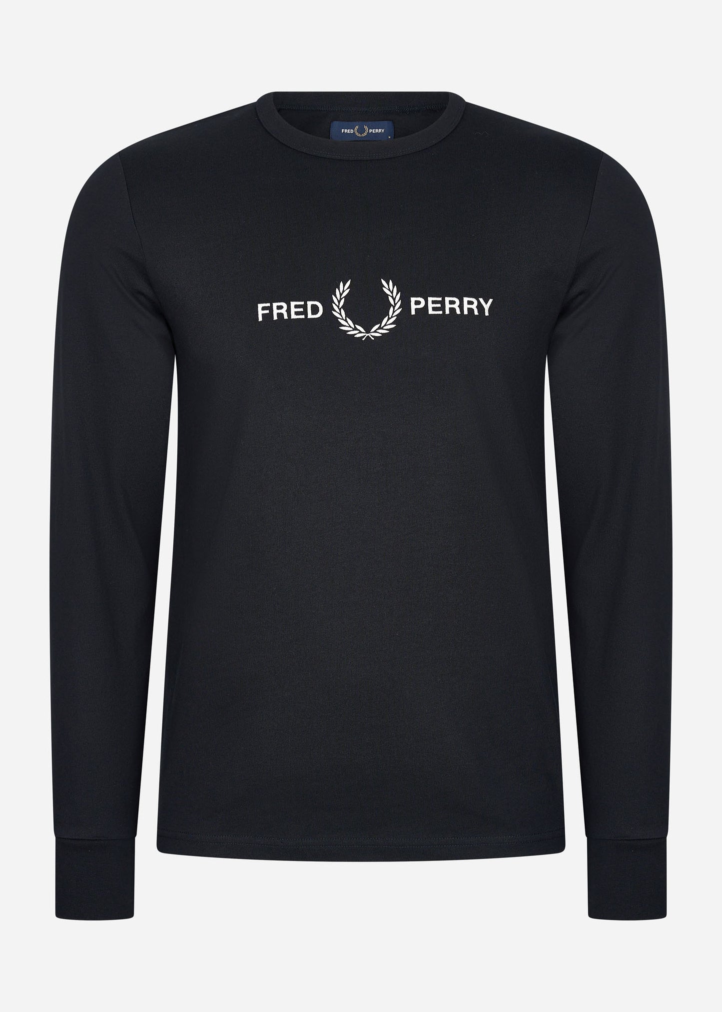 Fred Perry Longsleeve Tees  Graphic branding ls t-shirt - black 