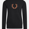 Fred Perry Truien  Laurel wreath sweatshirt - black 
