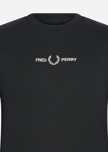 Fred Perry Truien  Embroidered sweatshirt - black 