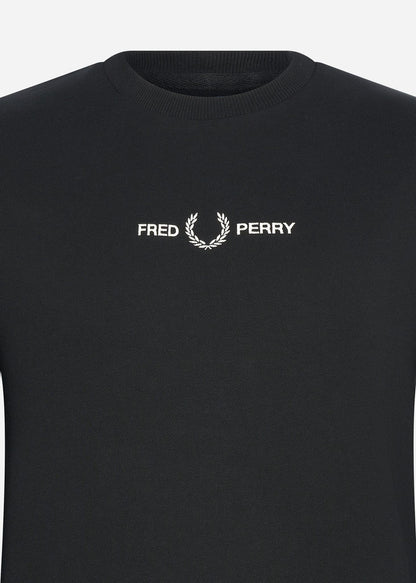 Fred Perry Truien  Embroidered sweatshirt - black 