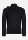 MA.Strum Truien  Quarter zip knit - jet black 