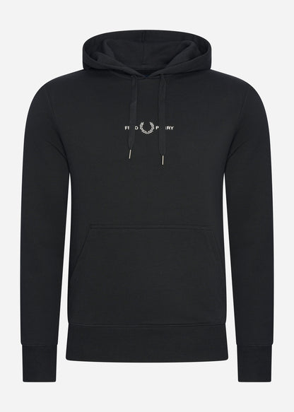 Fred Perry Hoodies  Embroidered hooded sweatshirt - black 