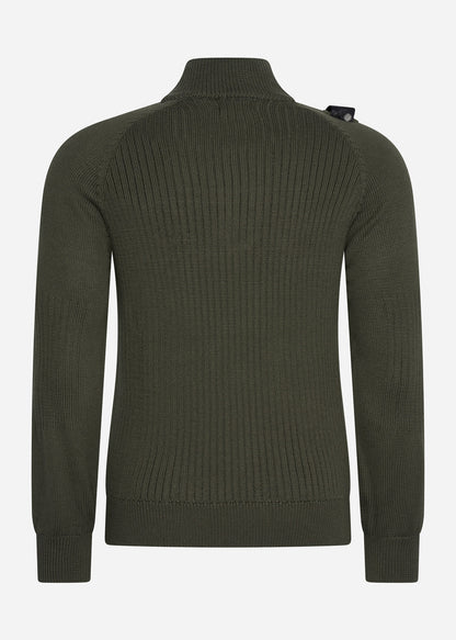 MA.Strum Truien  Quarter zip knit - oil slick 