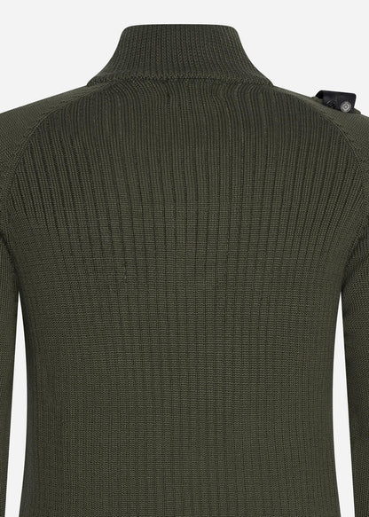 MA.Strum Truien  Quarter zip knit - oil slick 