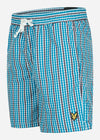 Lyle & Scott Zwembroeken  Gingham swim shorts - barrack blue 