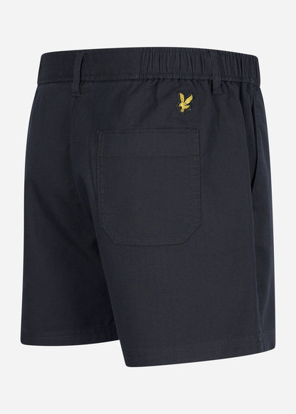 Lyle & Scott Korte Broeken  Crest textured short - dark navy 