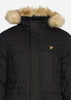 Lyle & Scott Jassen  Winter weight micro fleece lined parka - jet black 