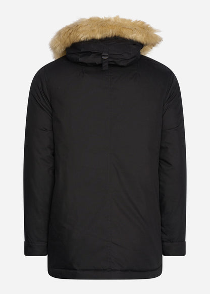 Lyle & Scott Jassen  Winter weight micro fleece lined parka - jet black 