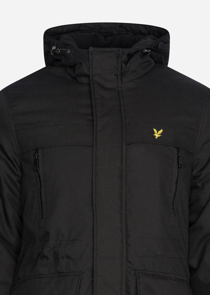 Lyle & Scott Jassen  Winter weight micro fleece lined parka - jet black 