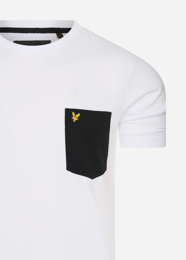Lyle & Scott T-shirts  Contrast pocket t-shirt - white jet black 