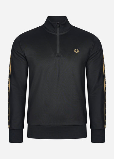 Fred Perry Truien  Taped half zip track top - black gold 
