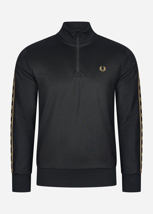 Fred Perry Truien  Taped half zip track top - black gold 
