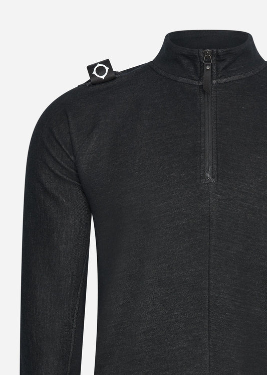 MA.Strum Truien  Dfp funnel neck zip top - jet black 