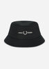 Fred Perry Bucket Hats  Graphic branded twill bucket hat - black 