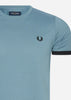 Fred Perry T-shirts  Ringer t-shirt - ash blue 